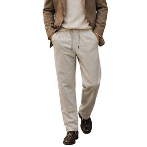 Goodfellow & Co Men's Beige Textured Cotton Linen Trousers XS Business Casual